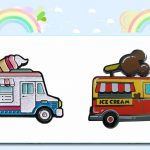 Ice Cream Car Enamel Lapel Pins