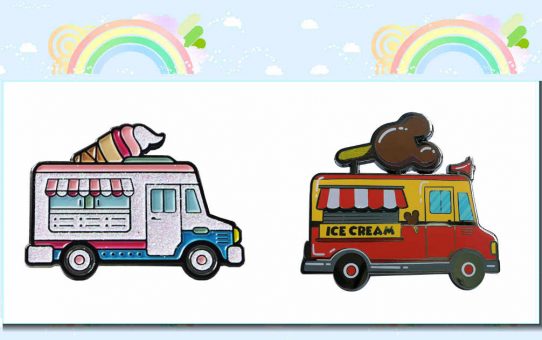 Ice Cream Car Enamel Lapel Pins