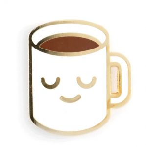 Emoticon Coffee Enamel Pin