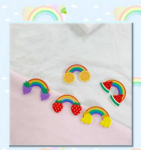 Rainbow and Fruit Custom Pins