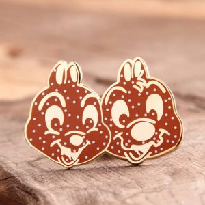 Double Rabbit Enamel Pins