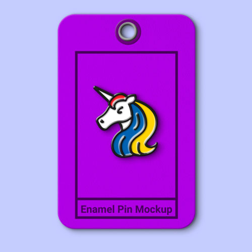 colorful unicorn enamel pin mockup
