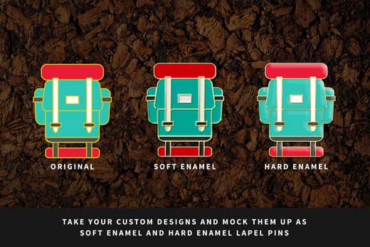 soft enamel pin foundry mockup