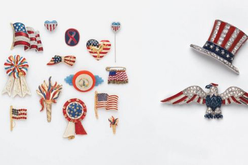 American flag pins in the book